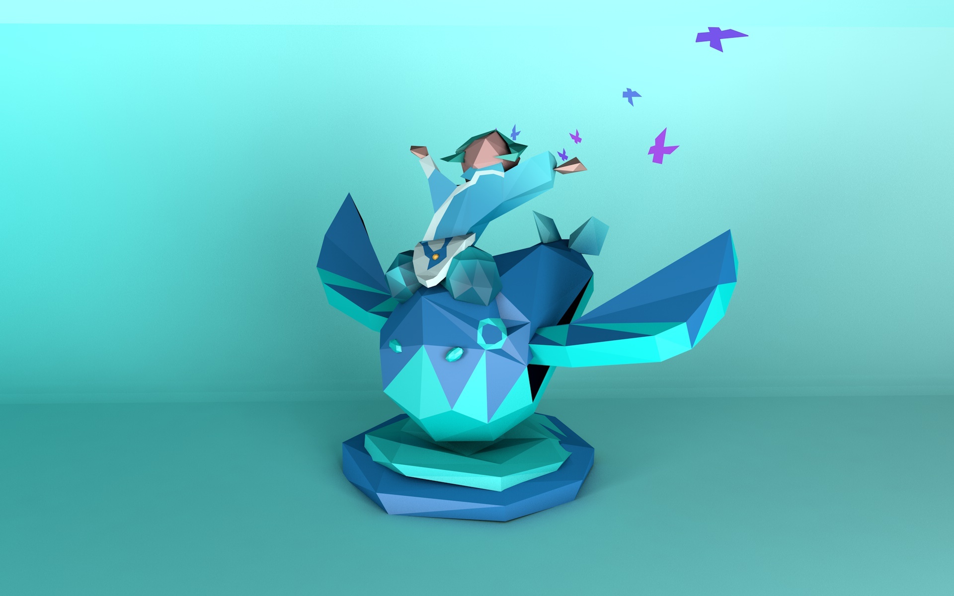 王者荣耀低多边形角色形态|三维|人物/生物|kira丹丹 - 原创作品