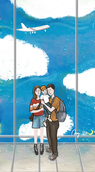 飞机飞过的天空