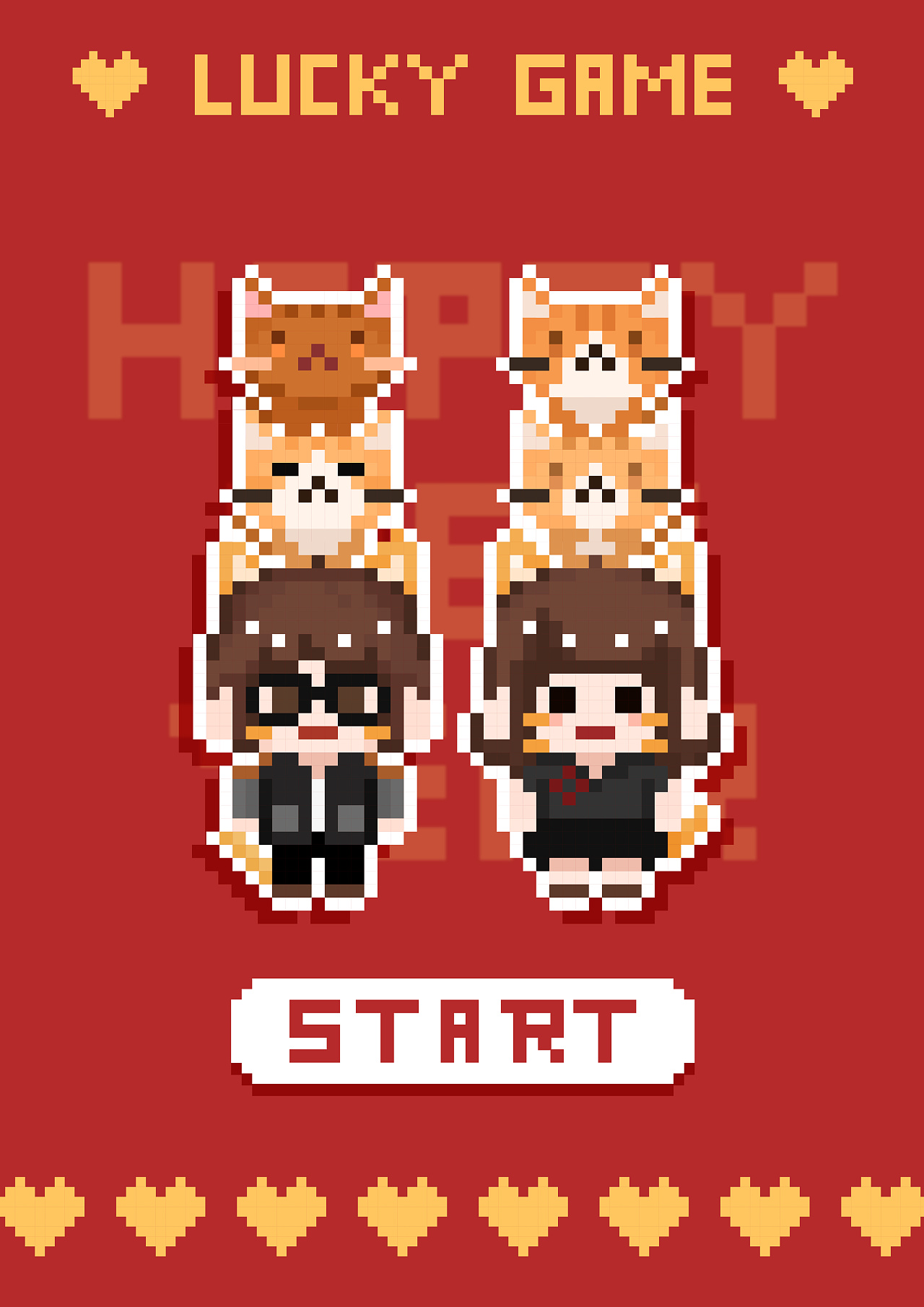 的一些像素小人,用ai小方块拼的,所以看大图会有缝隙,感觉适合做拼豆!