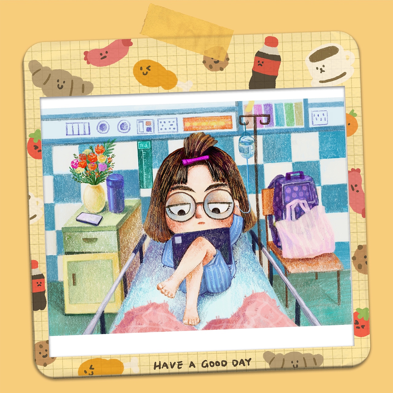 用生命在画画！即便住院（图ZMjA4MTE4MTU2） - 创作习作 - 站酷设计师middlezhen原创素材 - 站酷ZCOOL