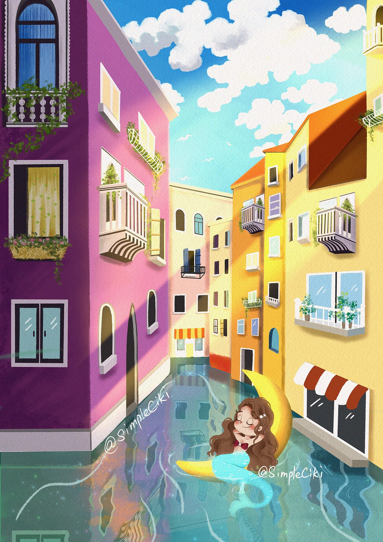 一组梦幻儿童插画原创练习