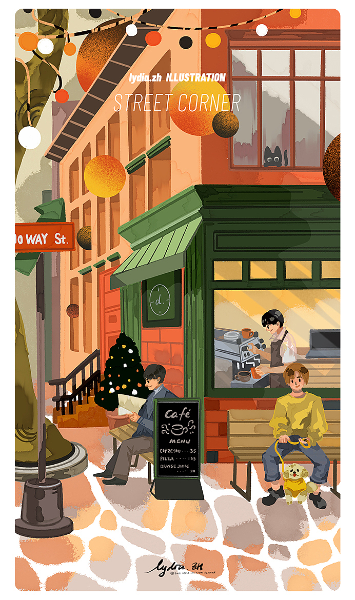 STREET CORNER 街角系列插画（图ZMjM2ODk5Nzc2） - 商业插画 - 站酷设计师LydiaZH莉卡原创素材 - 站酷ZCOOL