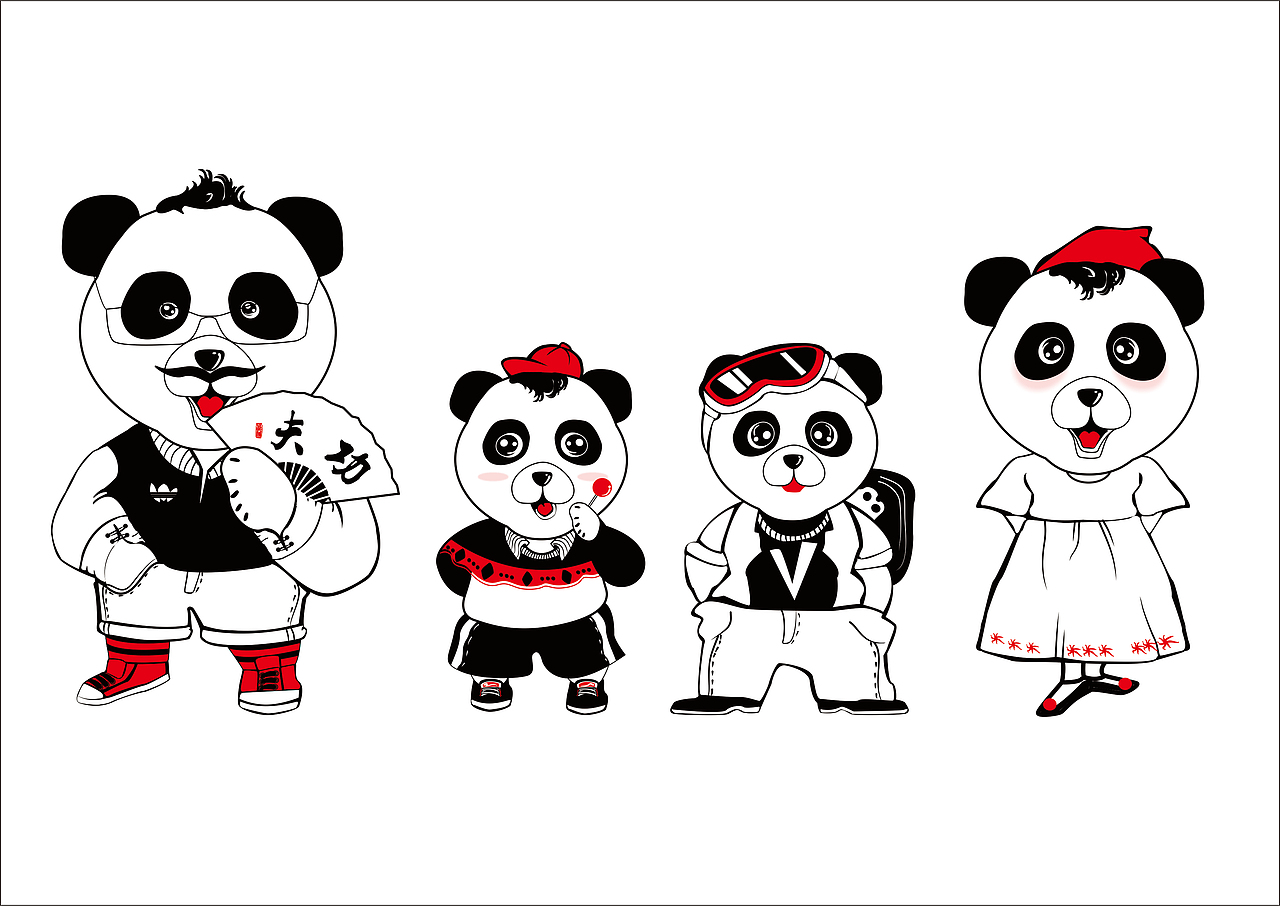 《熊猫一族》卡通形象设计