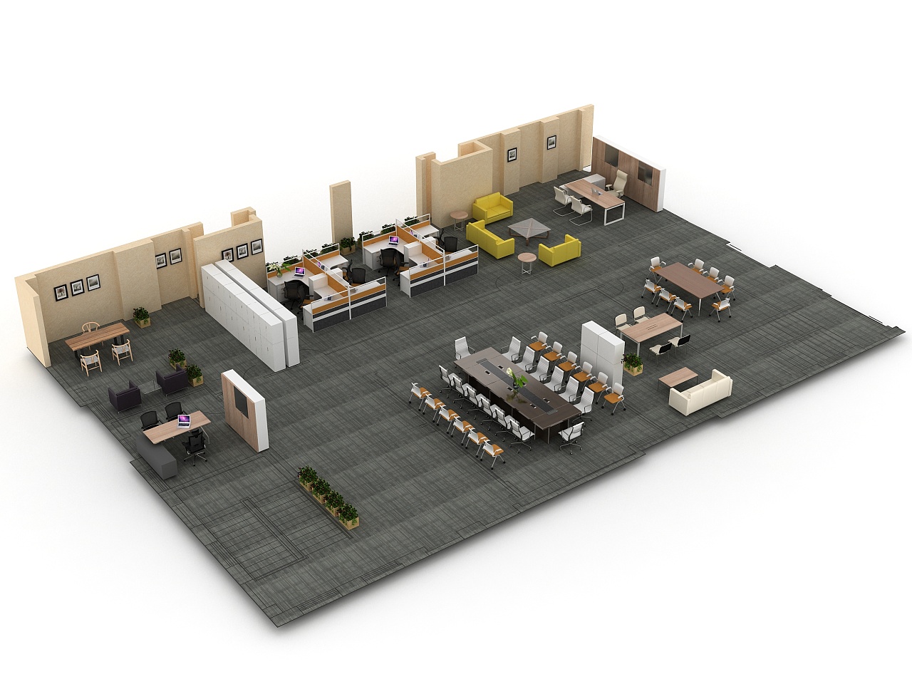 杭州某项目办公家具鸟瞰图