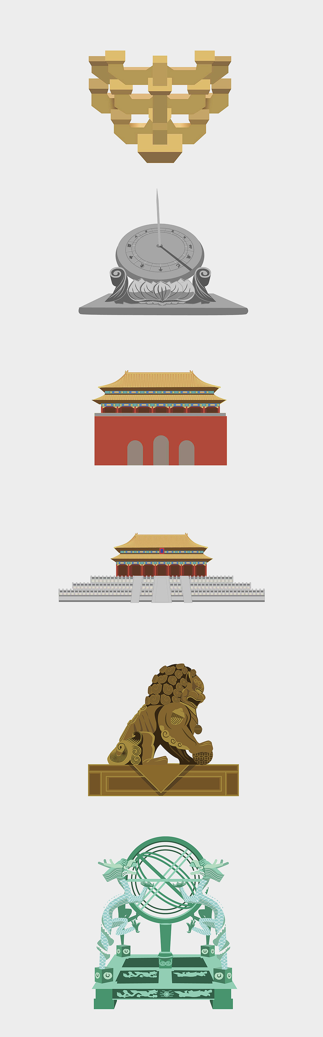 【插画设计】故宫文物矢量插画集 forbidden city|插画|商业插画|広末