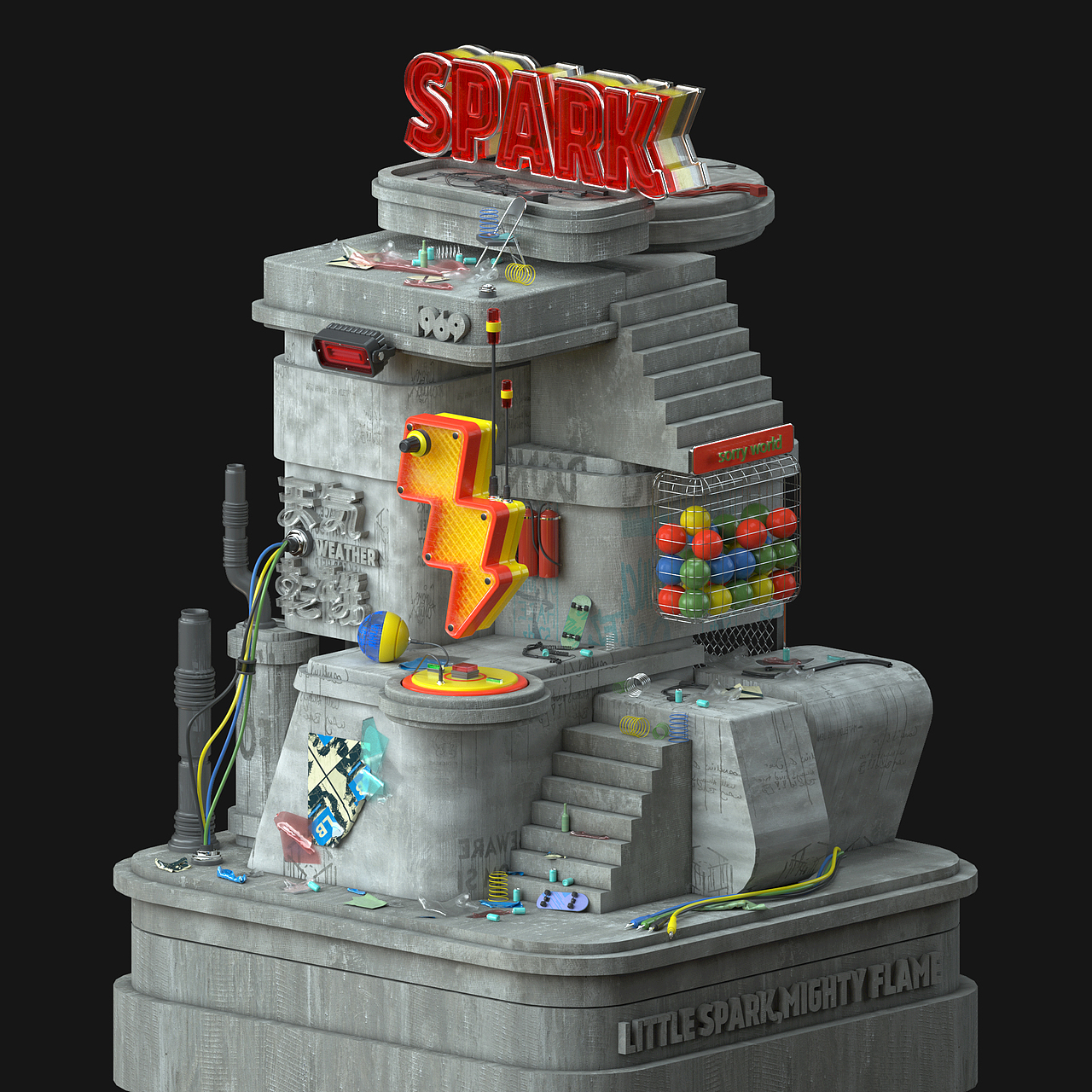 TECH CONCRETE POST（图ZMTUwNTc5MzA4） - 其他三维 - 站酷设计师李丰帆原创素材 - 站酷ZCOOL