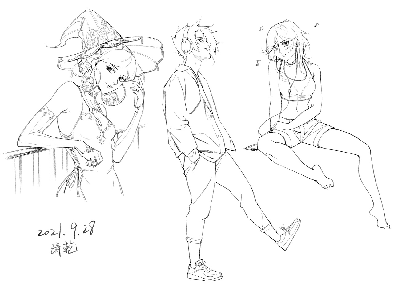 【每日一画】人物速写练习第一周（图ZMjcyNzIwMDY4） - 单幅漫画 - 站酷设计师清乾乾原创素材 - 站酷ZCOOL