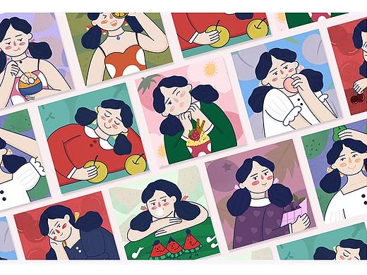 水果女孩系列插画