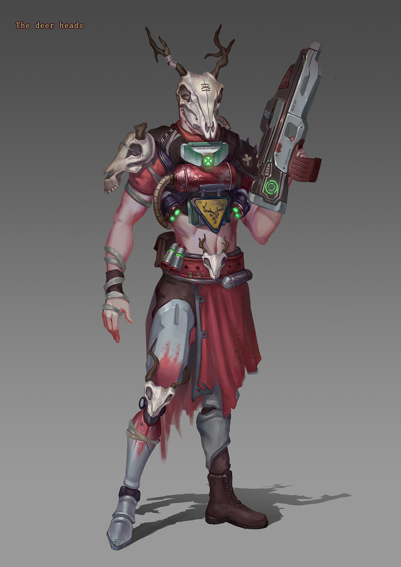 额,,鹿头人,想着是个反派的感觉吧,在森林深处的