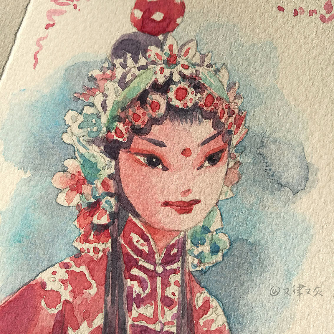 京剧故事立体书，水彩手绘的京戏小剧场（一）。（图ZMjU3Mzc5Mzcy） - 绘本 - 站酷设计师又律又灰原创素材 - 站酷ZCOOL