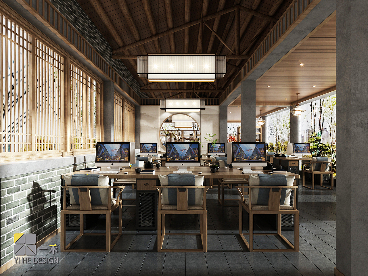禅意新中式---风水师会所（图ZMjc2NjQ3MzE2） - 商业空间设计 - 站酷设计师一禾空间设计原创素材 - 站酷ZCOOL