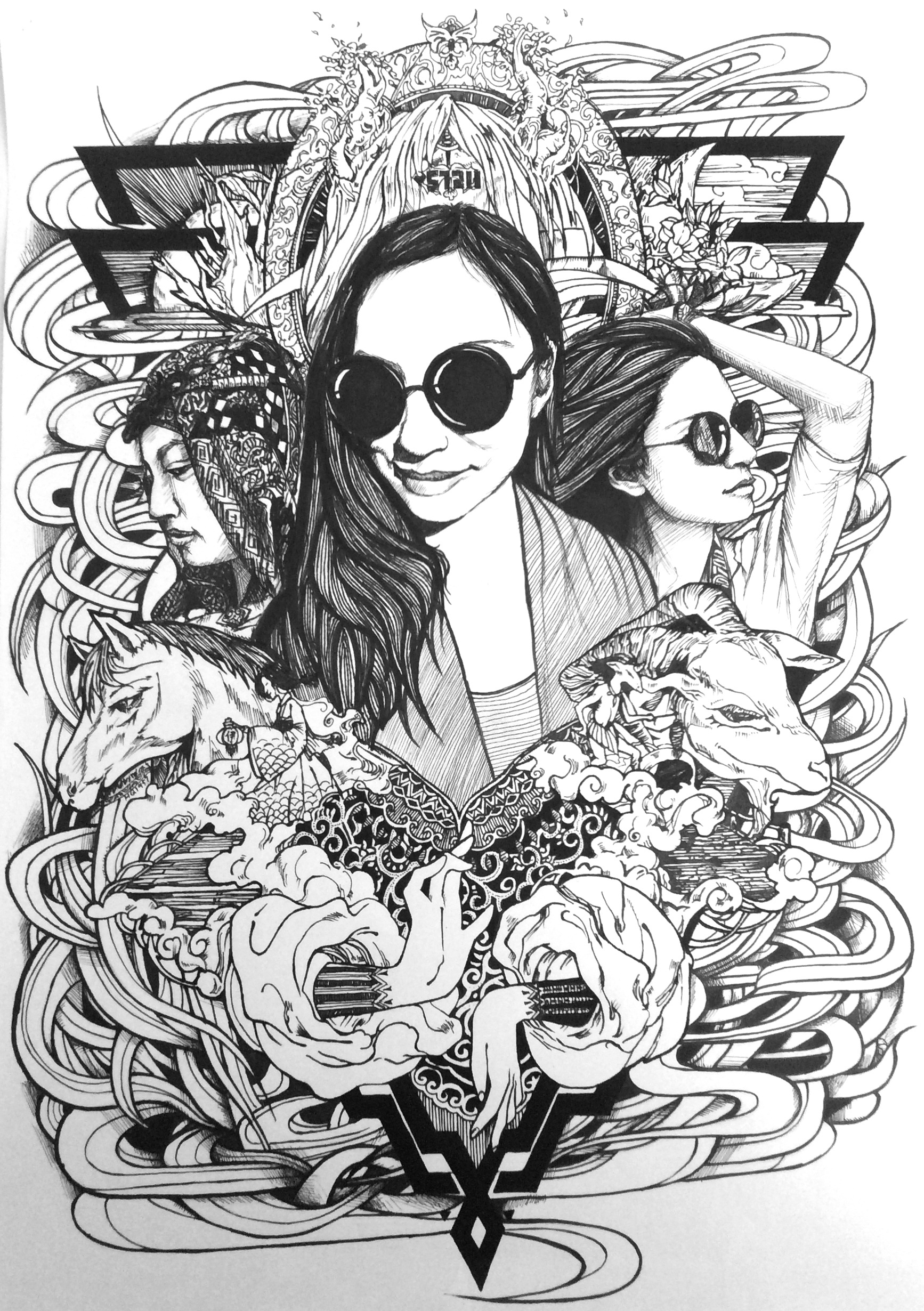 为我的红颜手绘的生日主题海报!