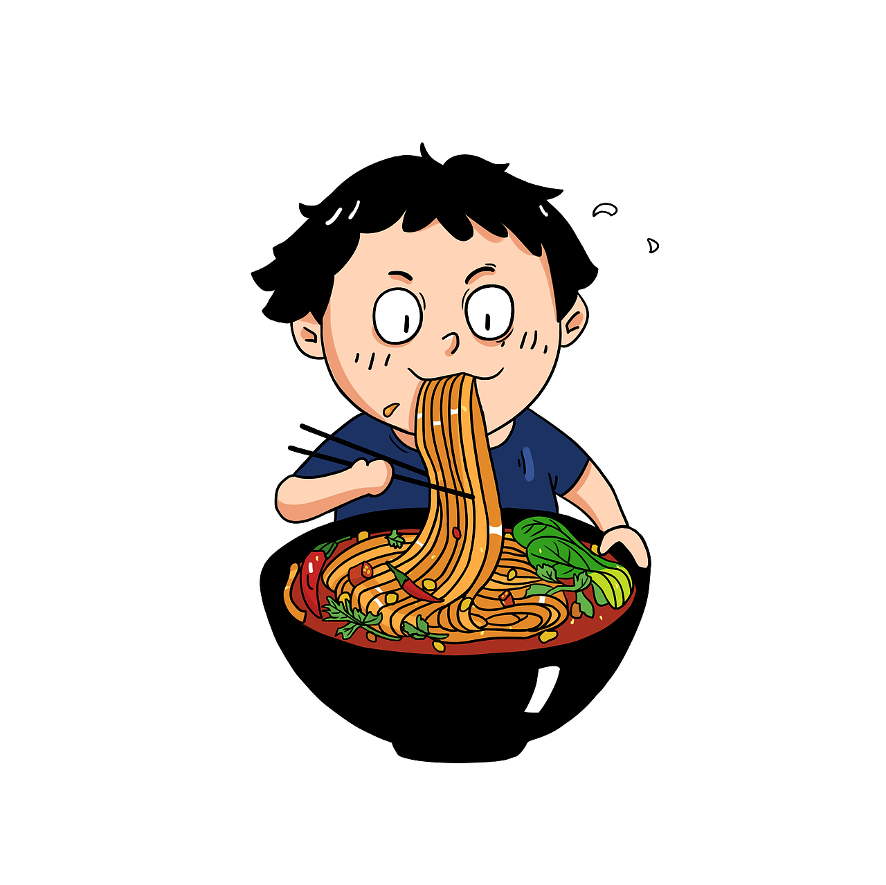 酸辣粉包装插画