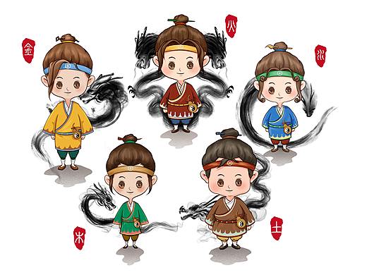 五行——金木水火土星形象IP