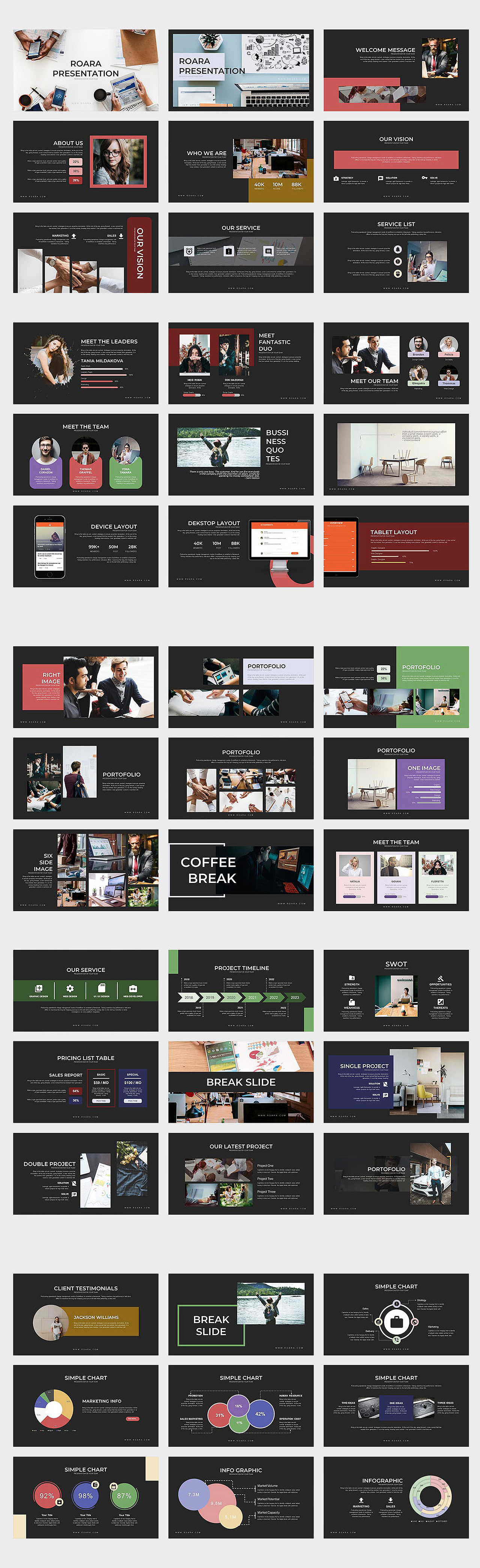 彩色商务企业宣传画册品牌展示Keynote模板