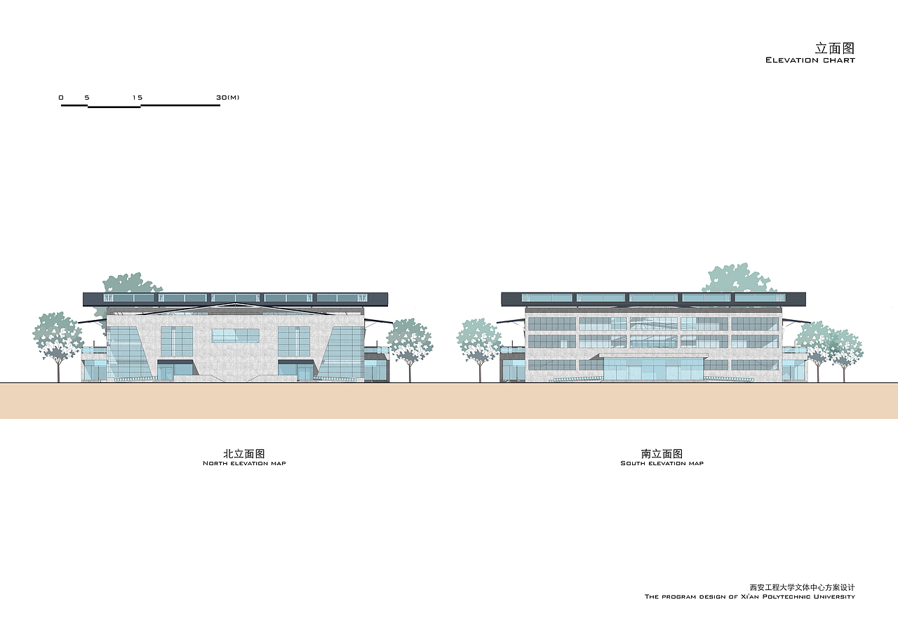 西安工程大学（临潼校区）文体中心建筑方案设计（竞赛二等奖）（图ZNTYyODY4NzY=） - 建筑设计 - 站酷设计师小影的小影原创素材 - 站酷ZCOOL