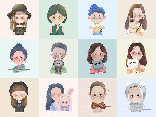 小伙伴头像插画