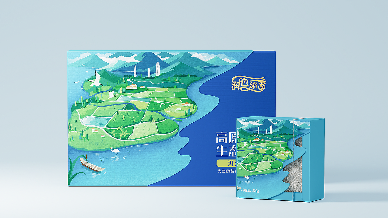 赞诚设计——丨高原湖泊生态香米丨品牌包装设计（图ZMjg5MDU0MDU2） - 包装 - 站酷设计师赞诚品牌咨询原创素材 - 站酷ZCOOL