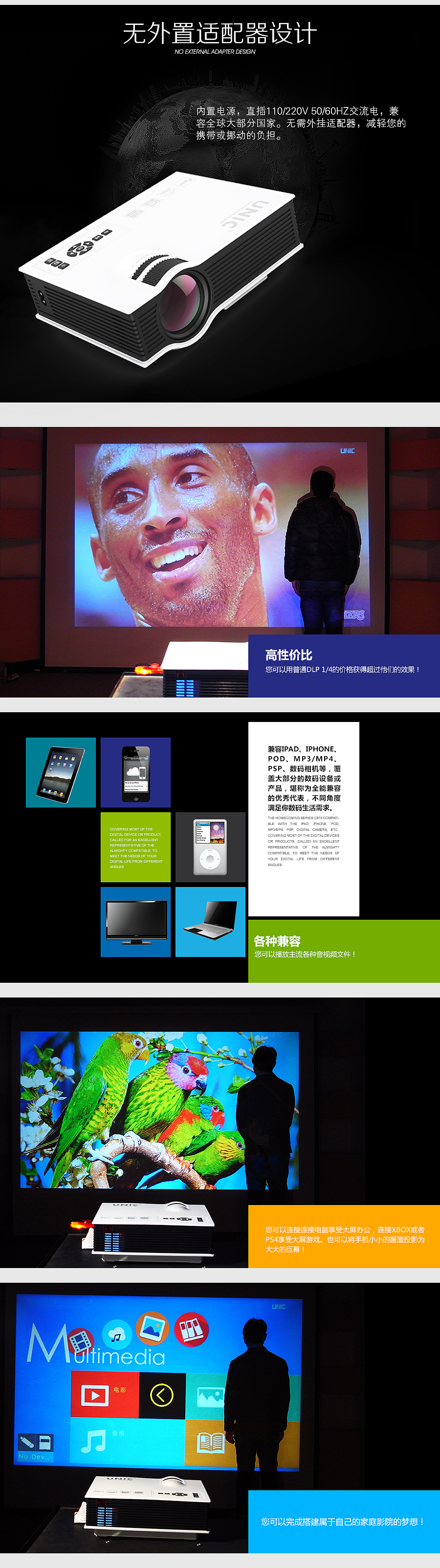 投影仪-详情页（图ZNTE0NjE0ODQ=） - 电商 - 站酷设计师阿喆小窝原创素材 - 站酷ZCOOL