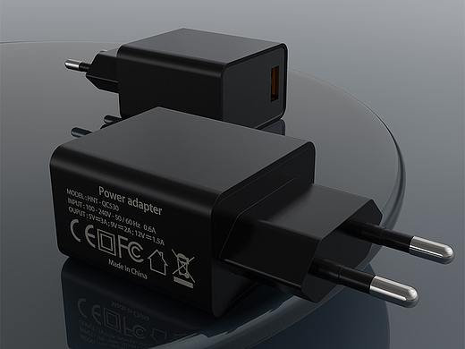 手机充电器磨砂塑料建模渲染