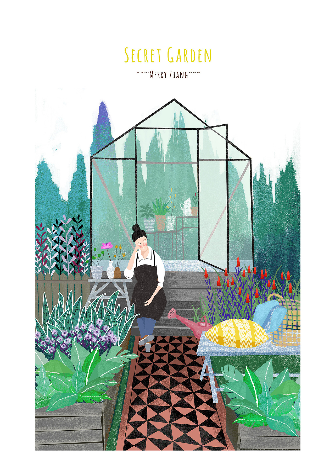 秘密花园（图ZNTQ0MjY5OTI=） - 商业插画 - 站酷设计师梅羽MerryZhang原创素材 - 站酷ZCOOL
