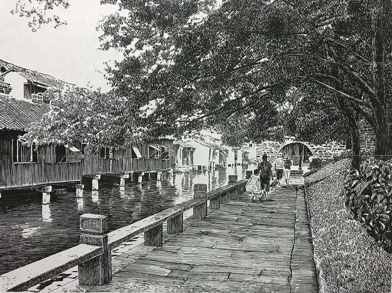 钢笔画作品欣赏