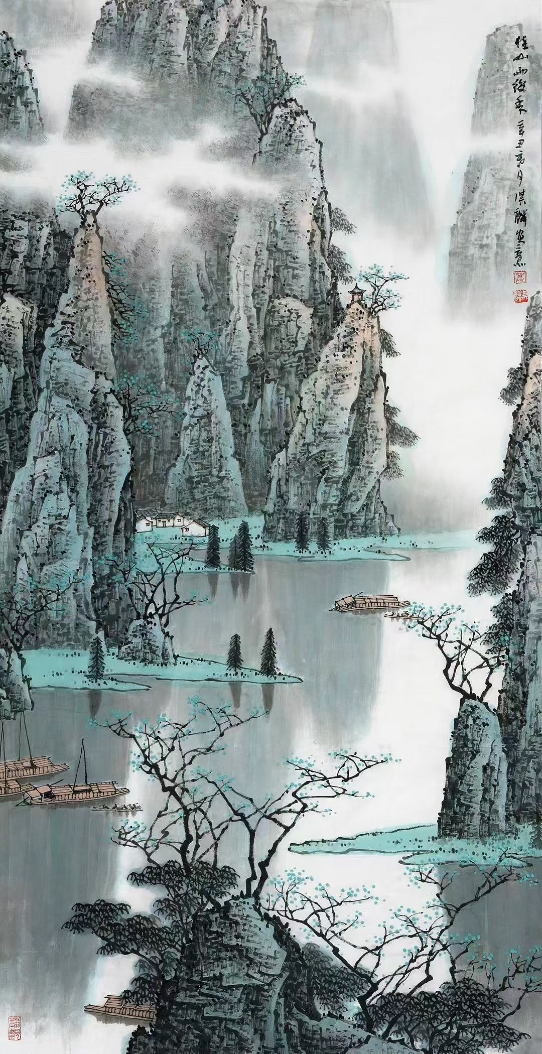 莫淇麟老师精品漓江山水附带老师合影视频收藏证书