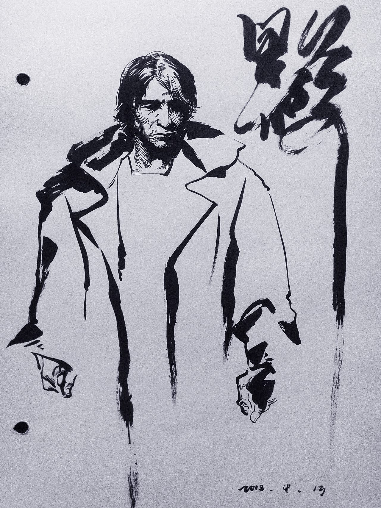 手绘黑白漫画【毛笔 水笔】