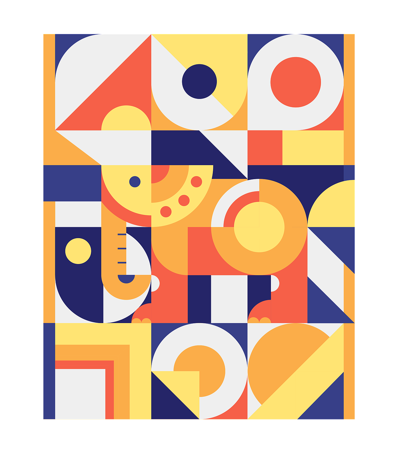 几何元素大象插画