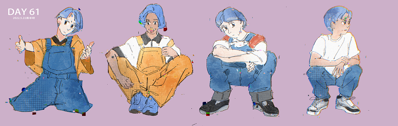 【人物隔日涂】51-100（图ZMzE1NzQ4NjM2） - 创作习作 - 站酷设计师黑羊呀原创素材 - 站酷ZCOOL