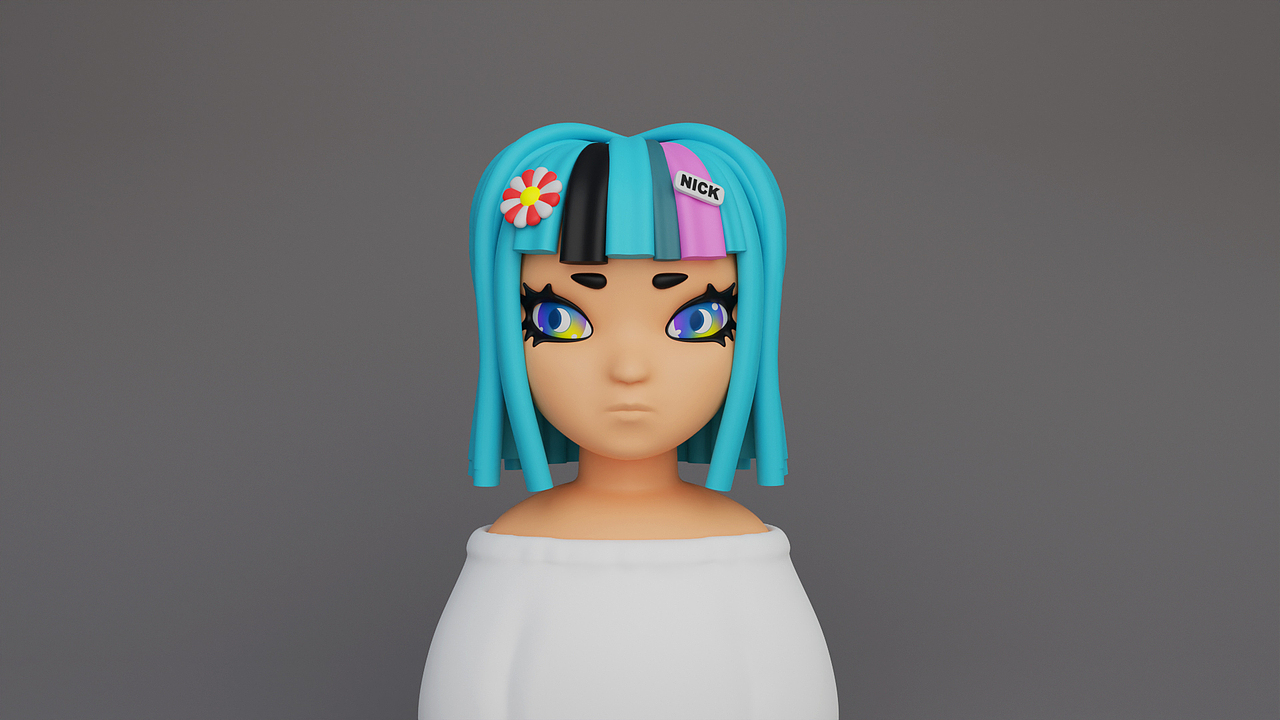 少女头像Blender【NICK老师】（图ZMzIyODEwOTAw） - 人物/生物 - 站酷设计师Nick老师原创素材 - 站酷ZCOOL