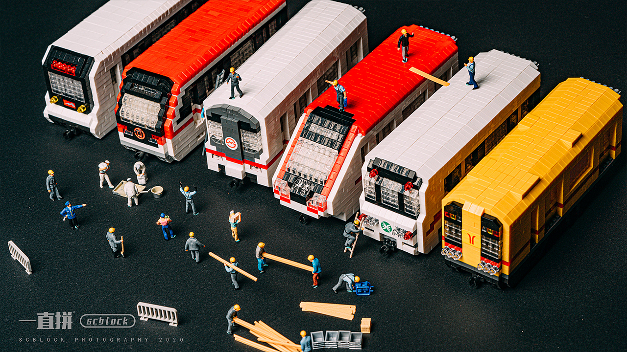 一直拼scblock地铁系列微积木作品