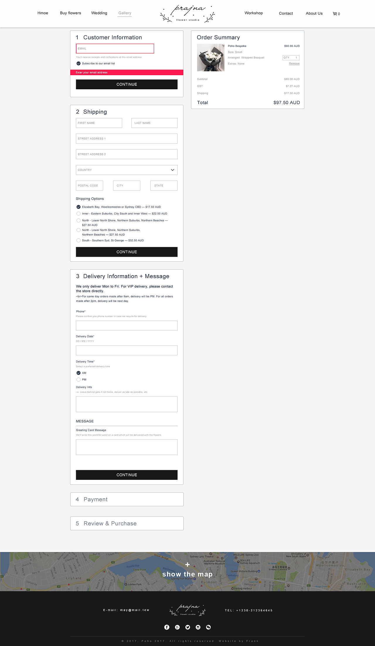 澳大利亚prajna flower花店网页设计