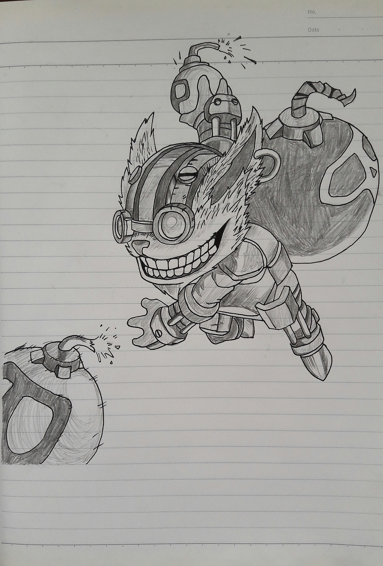 爆破鬼才吉格斯——作业纸临摹