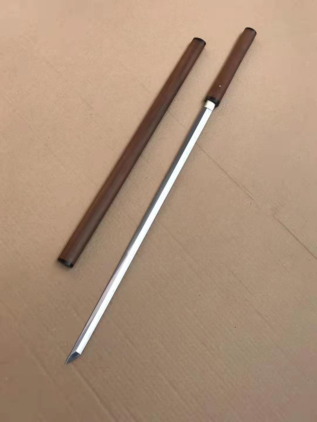 座头市杖刀 重蚁木包牛角拵  折叠地肌钢烧刃上研