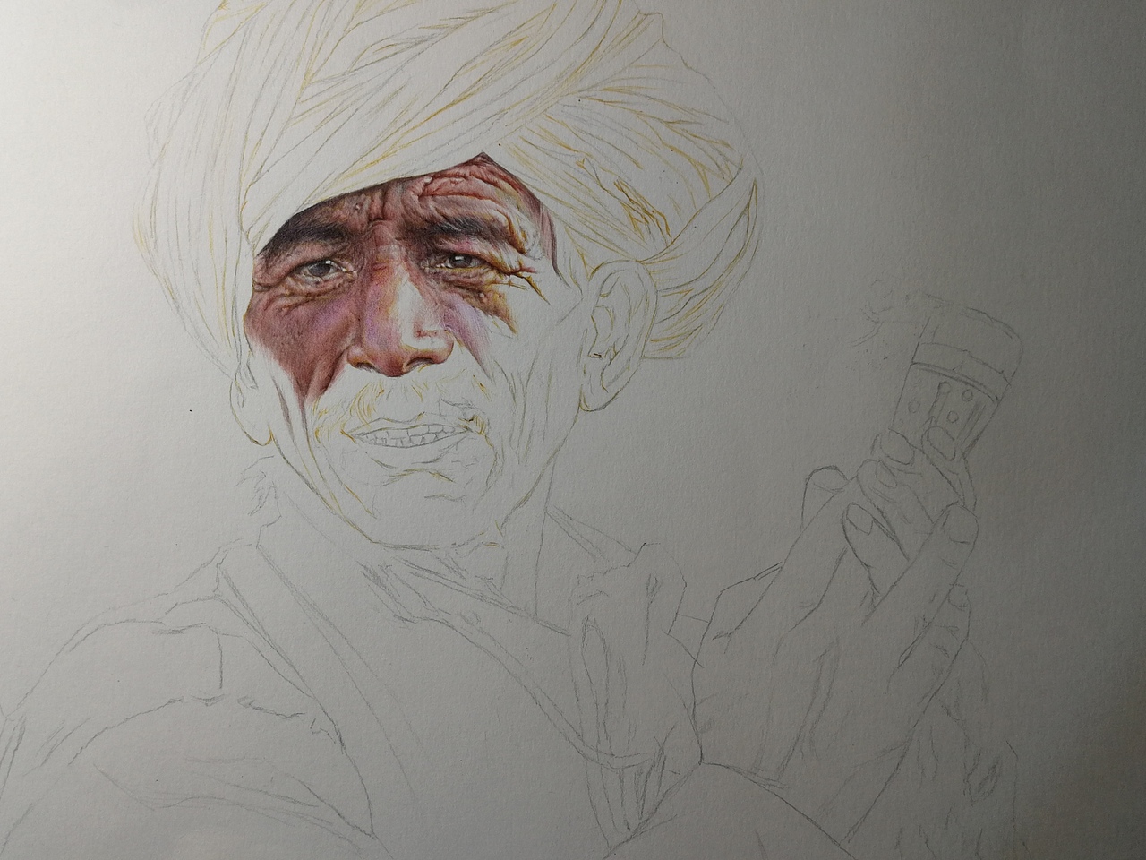 彩色圓珠筆作品《祈福》（圖ZMTYxODA3NDAw） - 繪畫 - 站酷設(shè)計(jì)師浩軒手繪原創(chuàng)素材 - 站酷ZCOOL