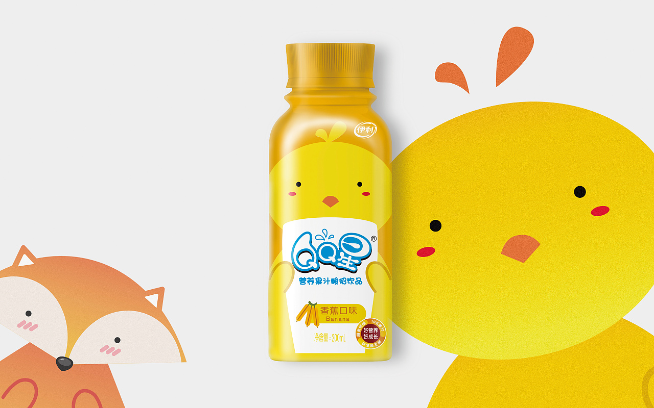 伊利qq星儿童牛奶包装设计