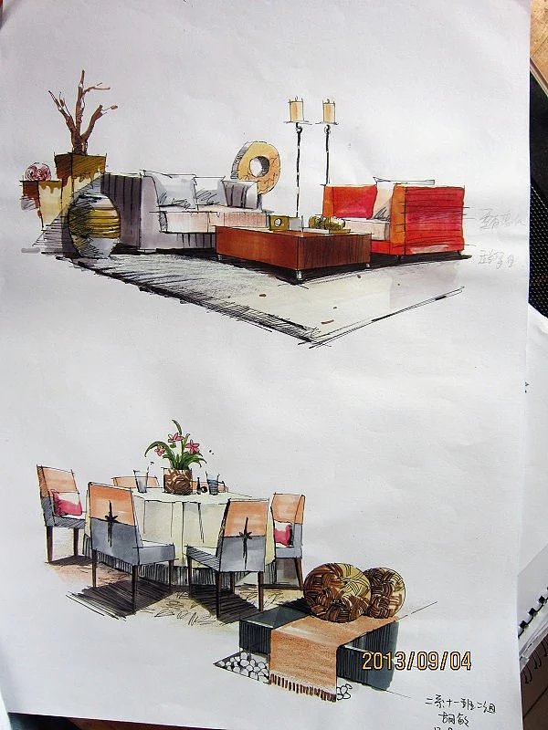 学生时代(室内手绘设计)