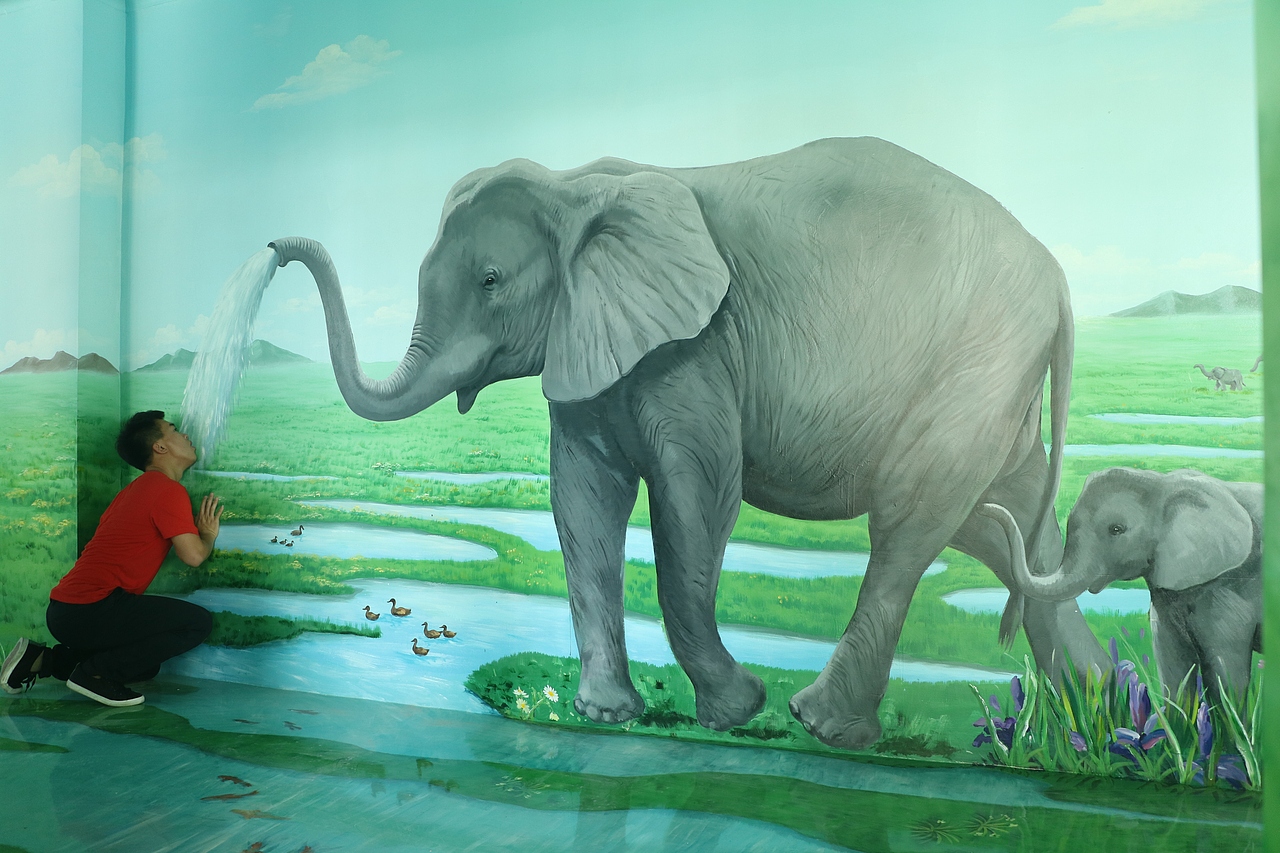 动物3d立体墙绘