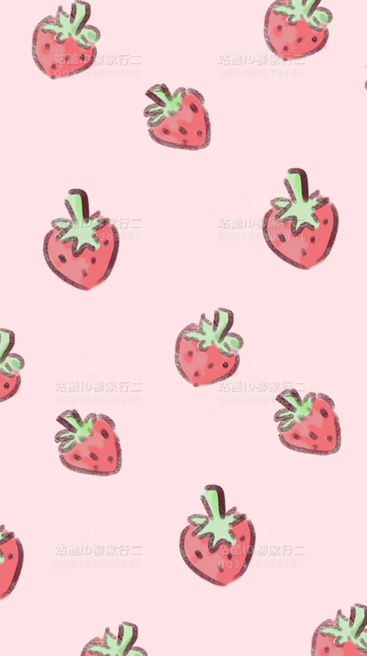 可爱猫咪草莓插画壁纸手机壳