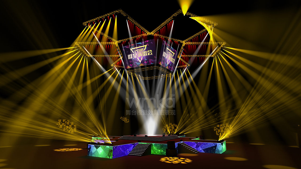 四面观众舞台效果图3dmax