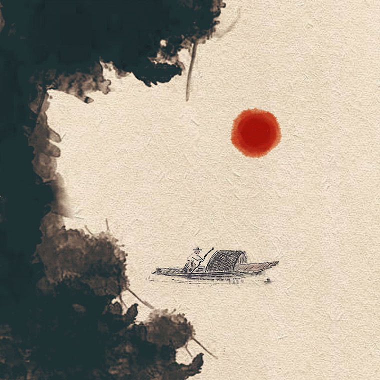 一日一山一舟，极简的水墨山水画（图ZMTk1MDQxODQw） - 绘画 - 站酷设计师创e派原创素材 - 站酷ZCOOL