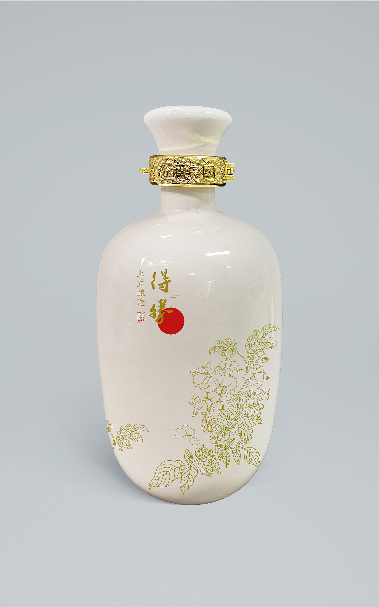 红日得胜得胜土豆酒包装设计
