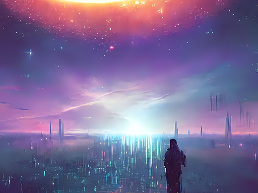 #站酷梦笔#星空，Bruce Pennington作品，辛烷渲染，数