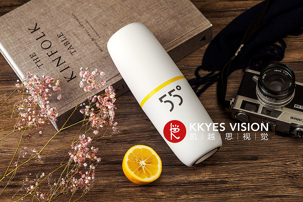 55度水杯 保温杯 静物拍摄 产品摄影