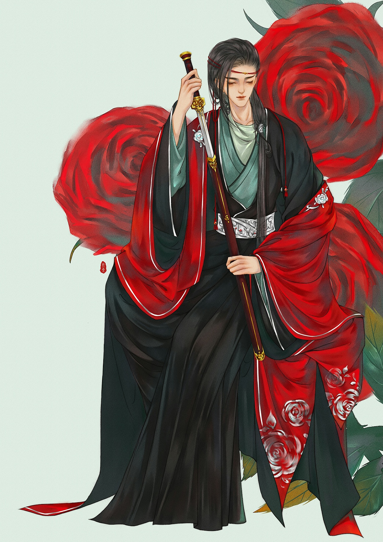 少年與花·玫瑰（圖ZMTYxODM2MDA4） - 創(chuàng)作習(xí)作 - 站酷設(shè)計(jì)師灼清霜原創(chuàng)素材 - 站酷ZCOOL