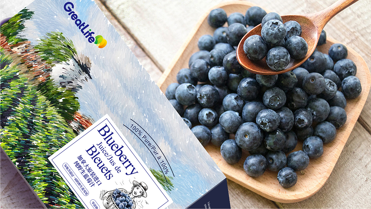 greatlife 进口蓝莓汁包装设计