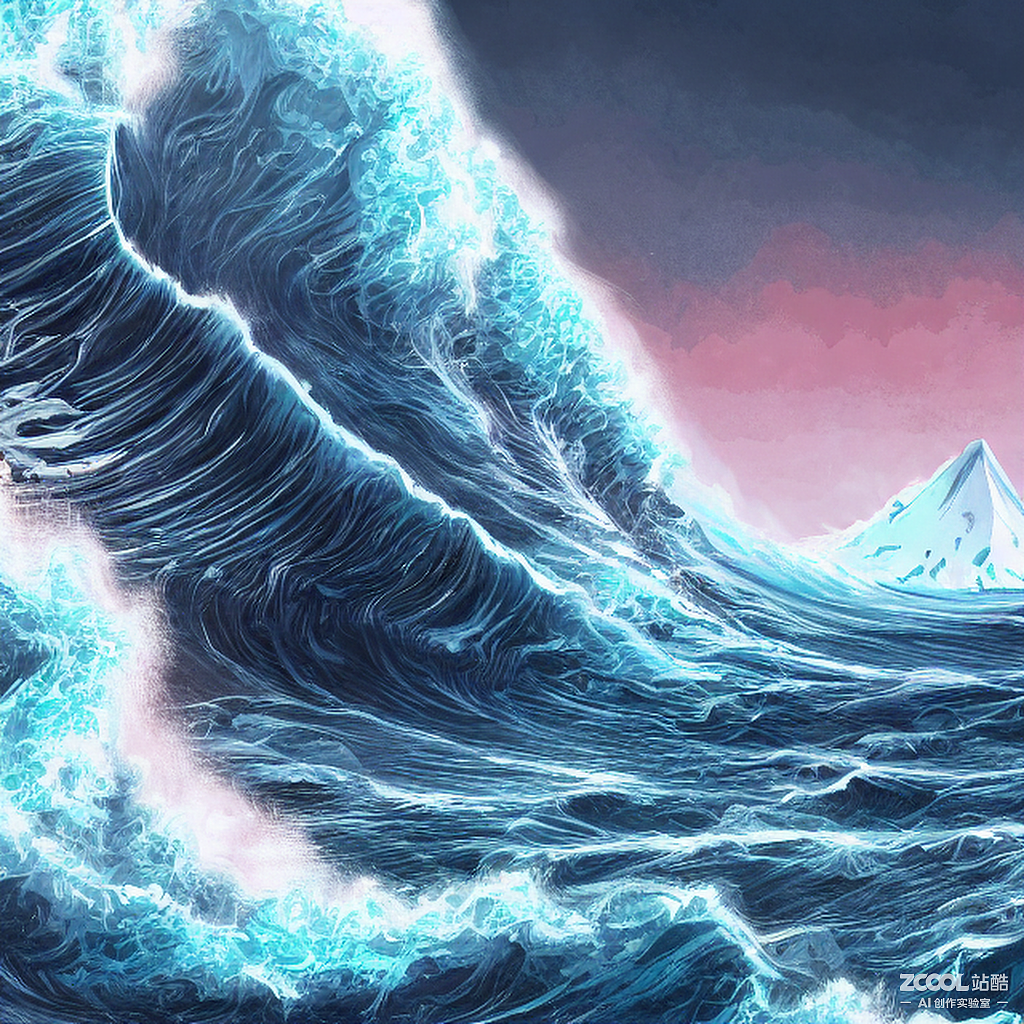 #AI创作实验室#海啸末日（图ZMzE4MzM5ODk2） - AI作品 - 站酷设计师白菜拱了秋猪原创素材 - 站酷ZCOOL