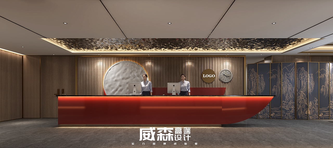 工装：酒店前台大厅（图ZMjI4MzQwNjI4） - 家装设计 - 站酷设计师VS18656027090原创素材 - 站酷ZCOOL