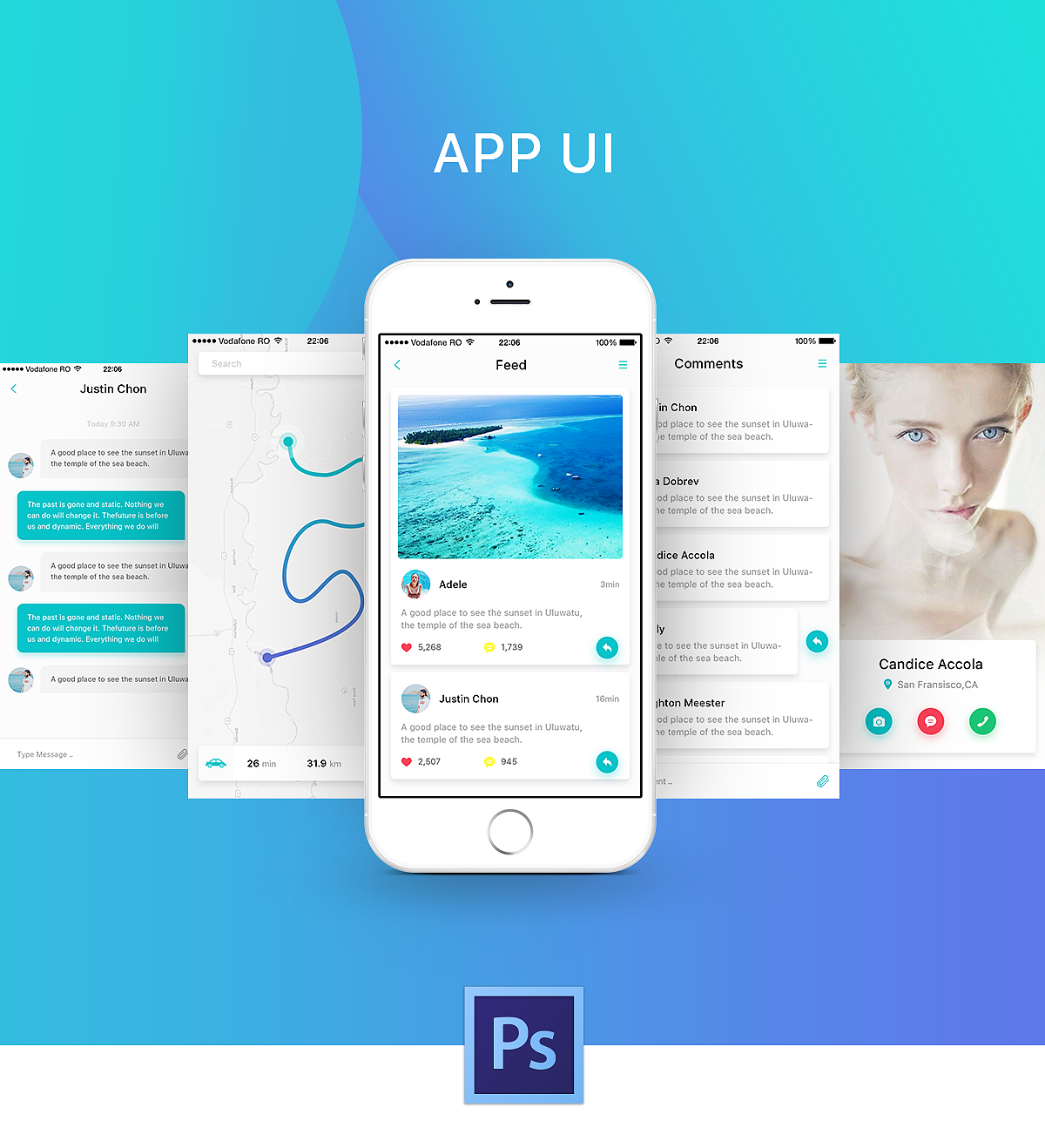 APP UI 社交 地图 银行卡 聊天 渐变色（图ZODYwMTA2NTY=） - APP界面 - 站酷设计师Claperte原创素材 - 站酷ZCOOL